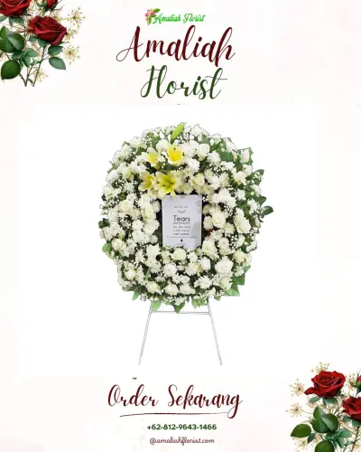 Krans Bunga Duka Cita di Tiban Indah